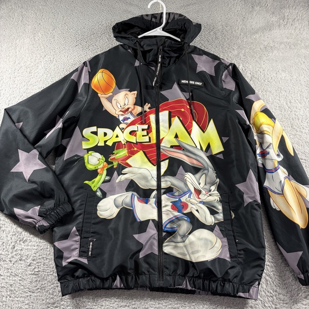Members Only‎ Space Jam Tune Squad Jacket Mens Medium Windbreaker Bugs Bunny Taz